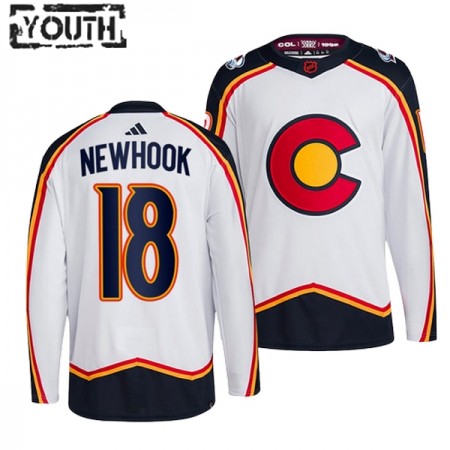 Lapsille NHL Colorado Avalanche Pelipaita Alex Newhook 18 Adidas 2022-23 Reverse Retro 2.0 Valkoinen Authentic